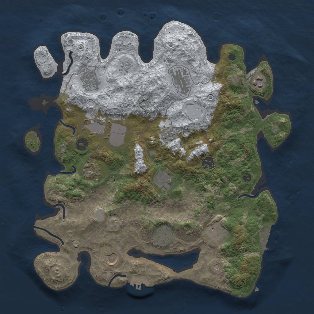 Rust Map: Procedural Map, Size: 3700, Seed: 18, 20 Monuments