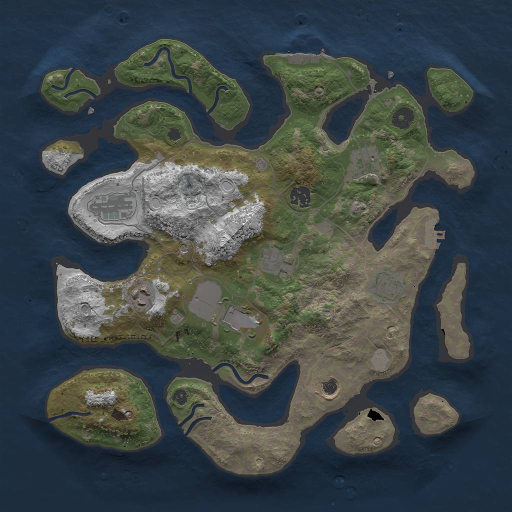 Rust Map: Procedural Map, Size: 3600, Seed: 973960896, 16 Monuments