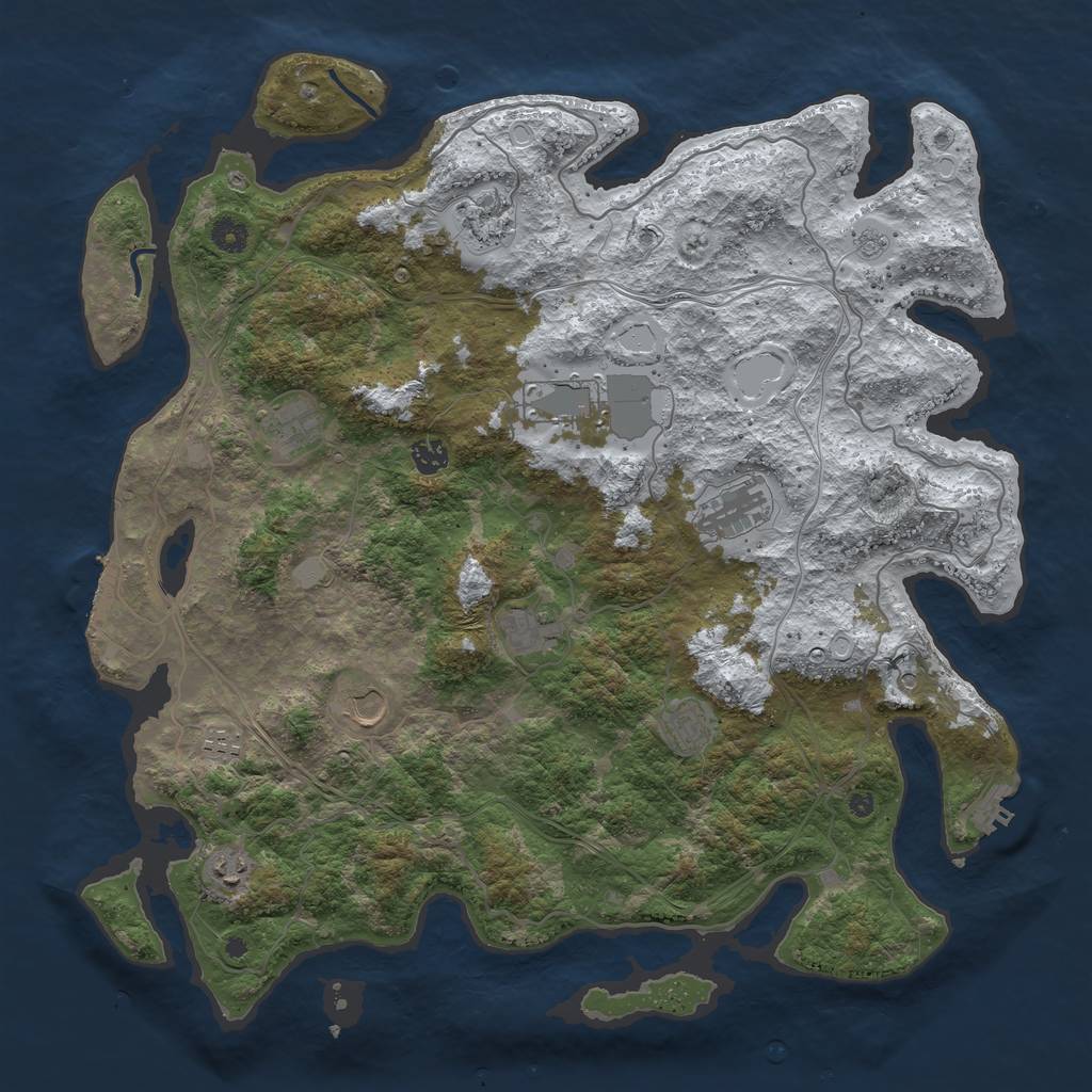 Rust Map: Procedural Map, Size: 4476, Seed: 758619380, 19 Monuments