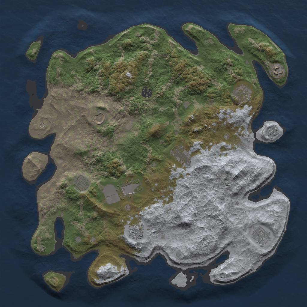 Rust Map: Barren, Size: 4200, Seed: 1981, 13 Monuments