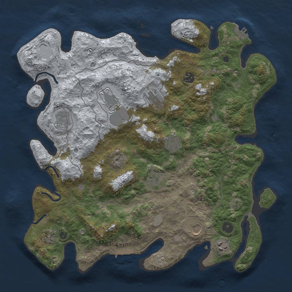 Rust Map: Procedural Map, Size: 4000, Seed: 127869862, 19 Monuments