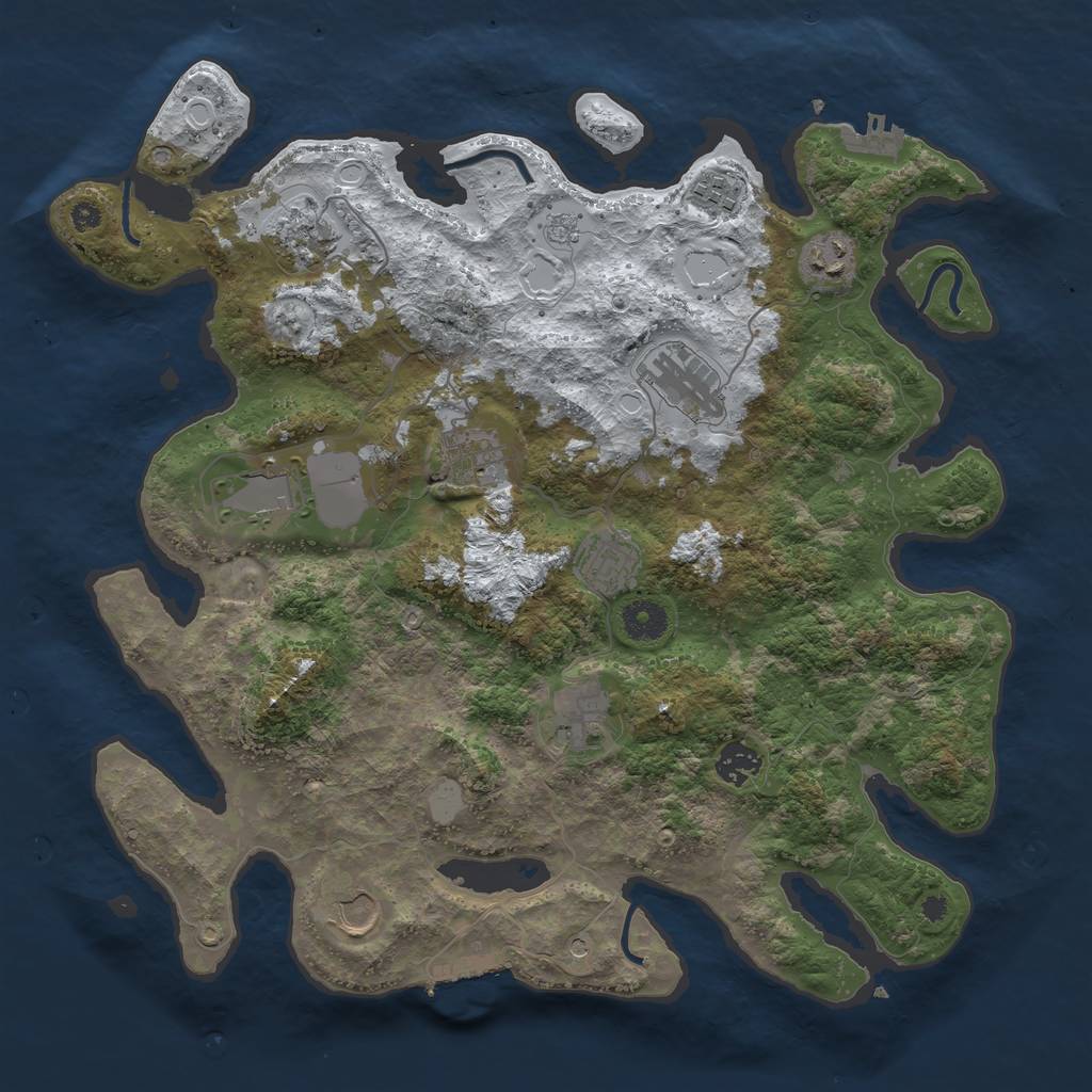Rust Map: Procedural Map, Size: 3800, Seed: 775, 19 Monuments