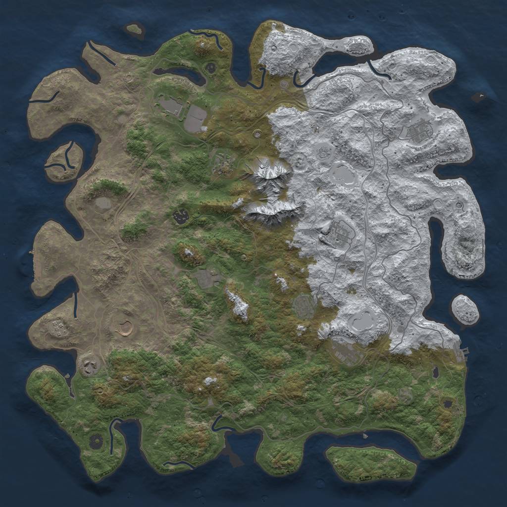 Rust Map: Procedural Map, Size: 5000, Seed: 5011982, 20 Monuments