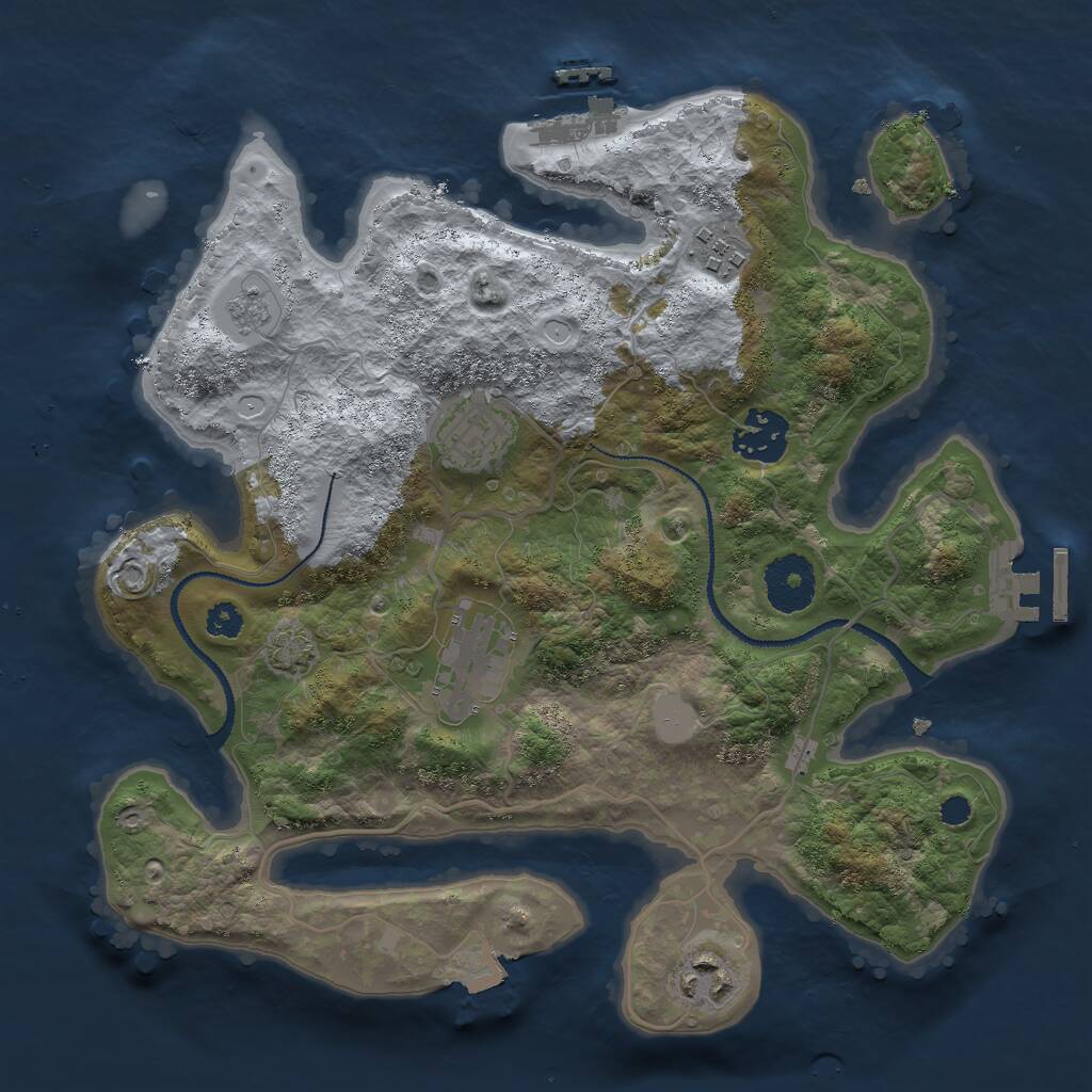 Rust Map: Procedural Map, Size: 3000, Seed: 1950683367, 10 Monuments