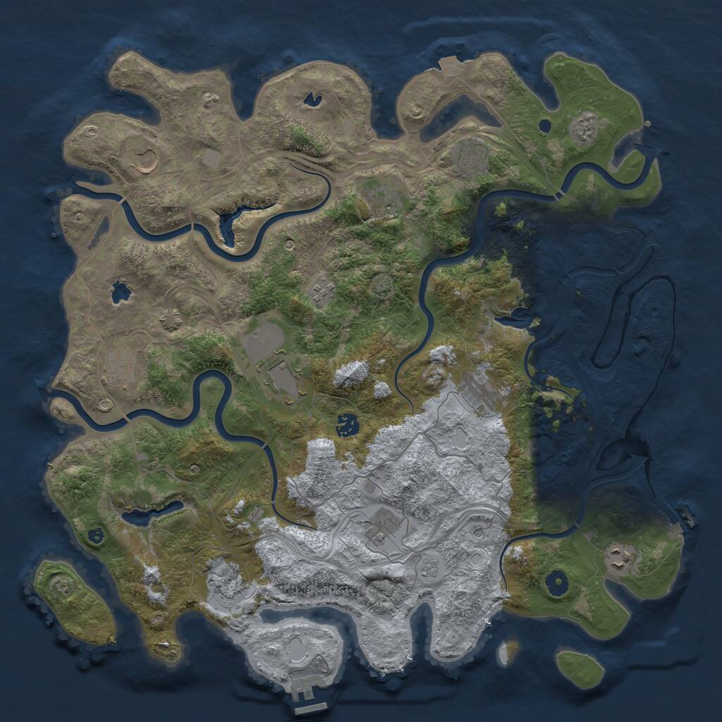 Rust Map: Procedural Map, Size: 4500, Seed: 147483, 17 Monuments
