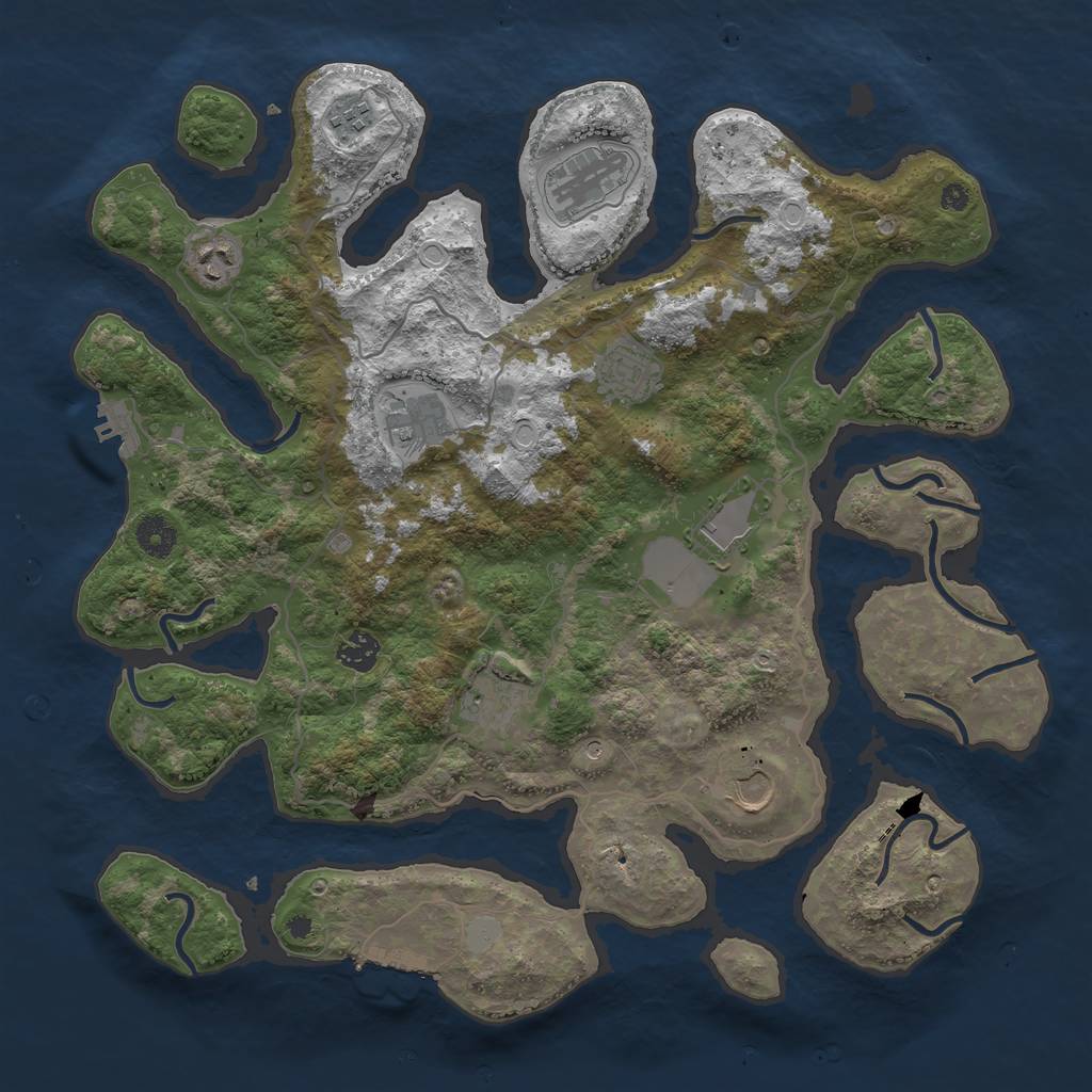 Rust Map: Procedural Map, Size: 4000, Seed: 269846, 17 Monuments