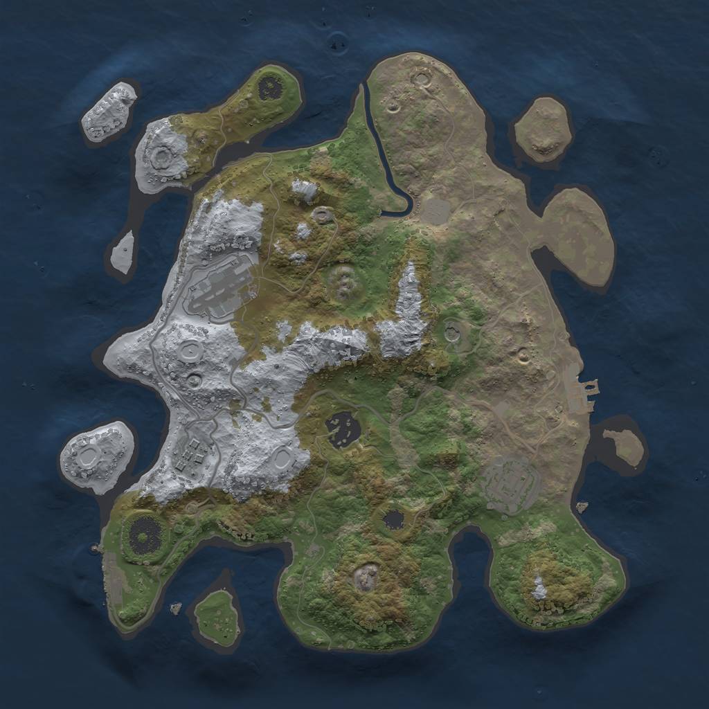 Rust Map: Procedural Map, Size: 3000, Seed: 200, 12 Monuments