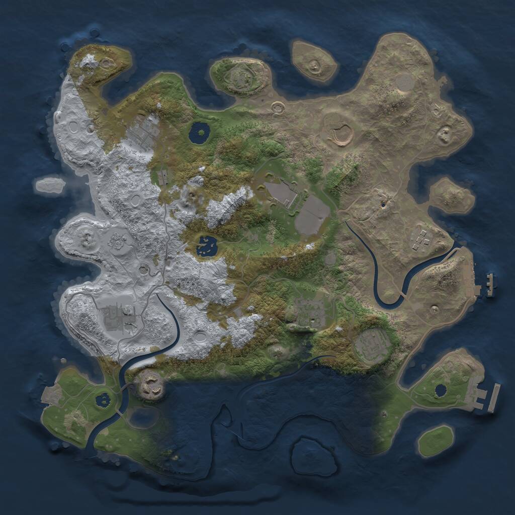 Rust Map: Procedural Map, Size: 3550, Seed: 452438, 15 Monuments