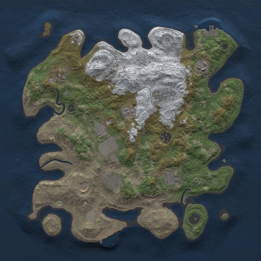 Rust Map: Procedural Map, Size: 3550, Seed: 400887, 18 Monuments