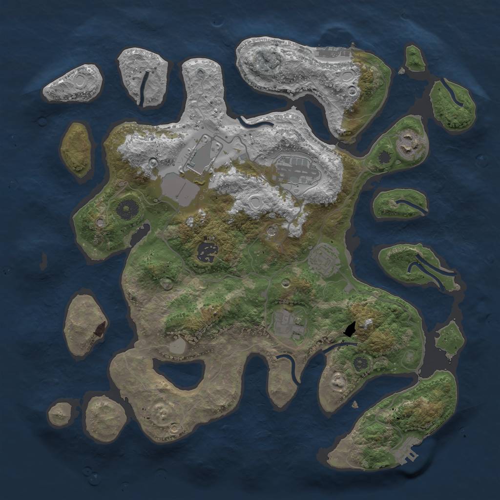 Rust Map: Procedural Map, Size: 3550, Seed: 269050, 14 Monuments