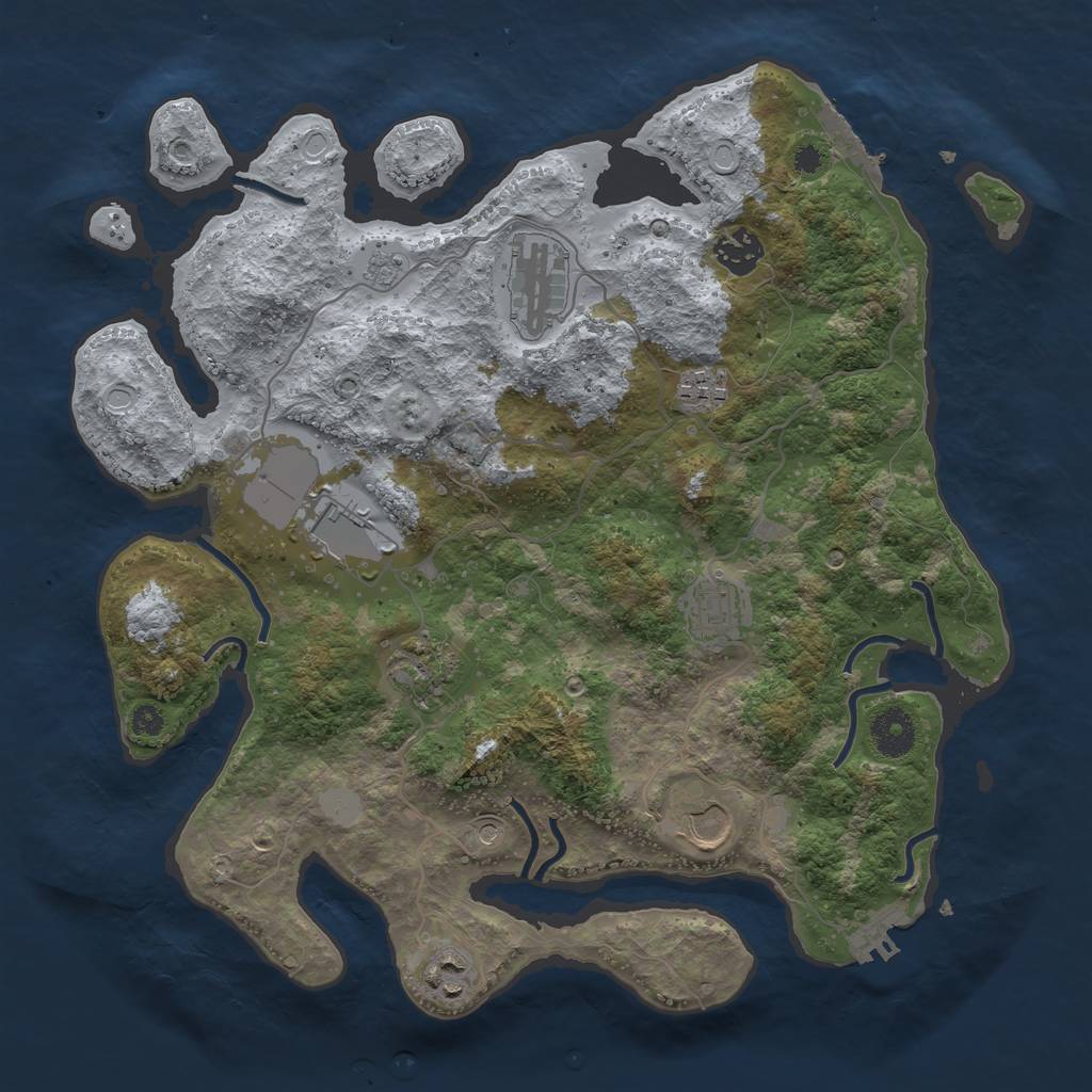 Rust Map: Procedural Map, Size: 3550, Seed: 978747, 17 Monuments