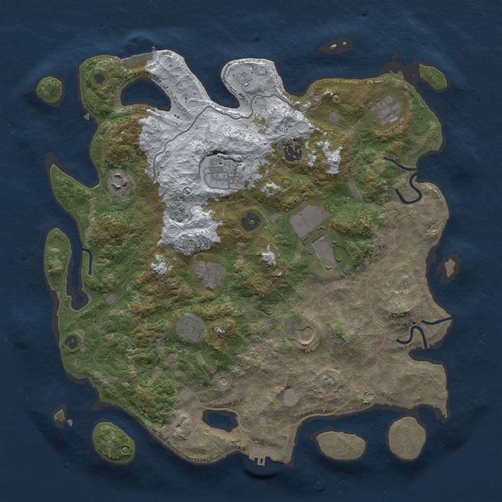 Rust Map: Procedural Map, Size: 4000, Seed: 57719124, 18 Monuments