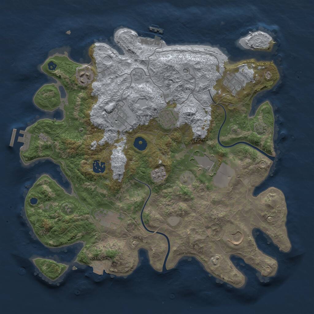 Rust Map: Procedural Map, Size: 3550, Seed: 373052, 15 Monuments