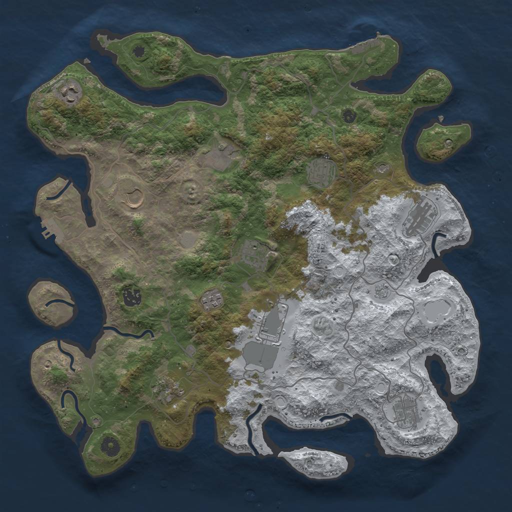 Rust Map: Procedural Map, Size: 4005, Seed: 69420, 20 Monuments