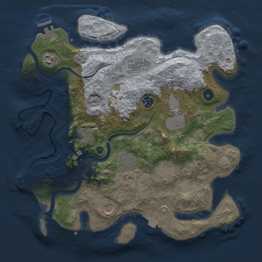 Rust Map: Procedural Map, Size: 3550, Seed: 423455, 15 Monuments