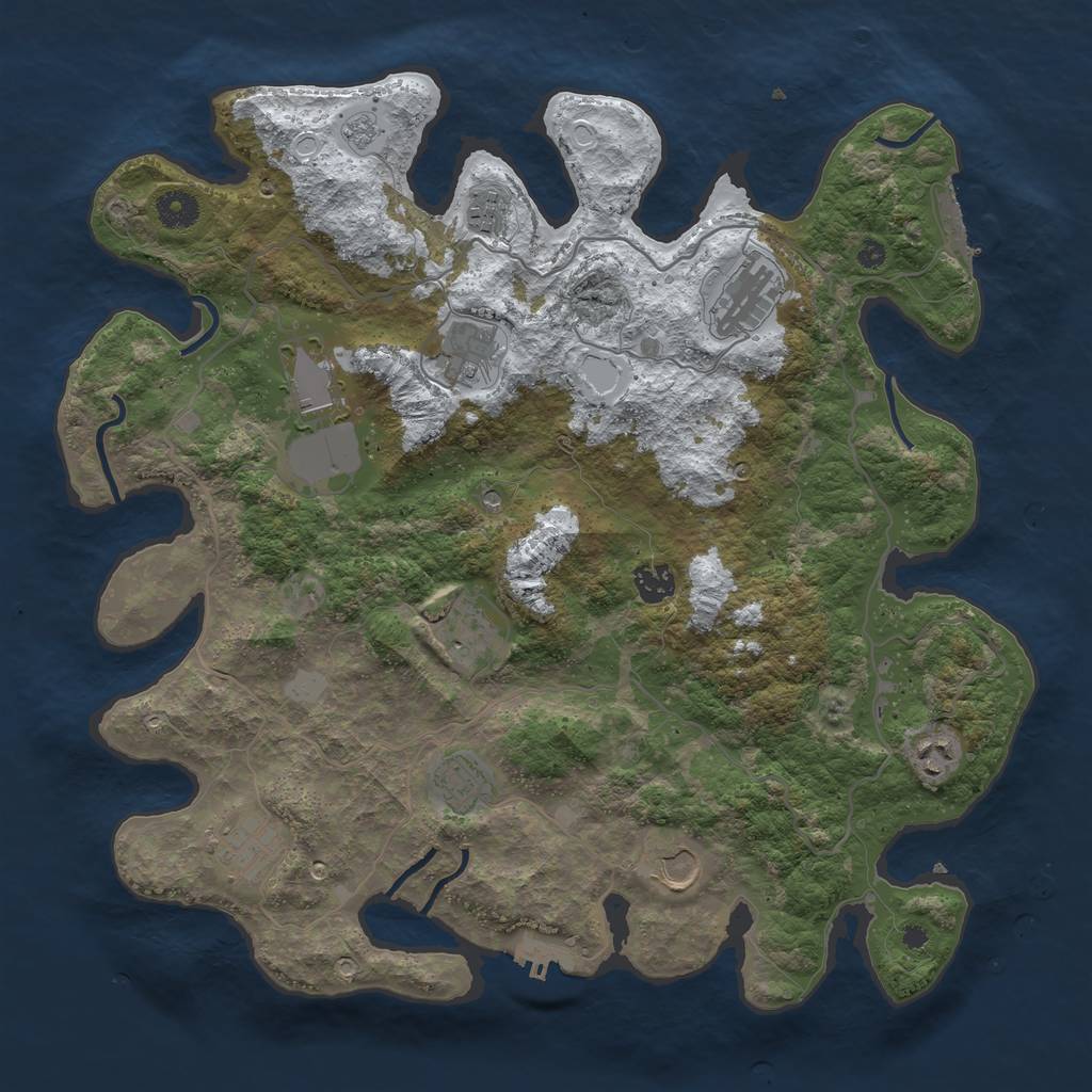 Rust Map: Procedural Map, Size: 4000, Seed: 5300, 19 Monuments