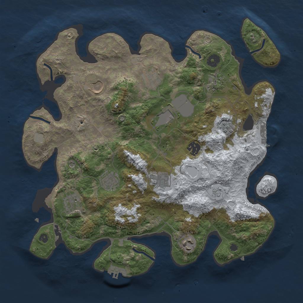 Rust Map: Procedural Map, Size: 3550, Seed: 784513, 19 Monuments