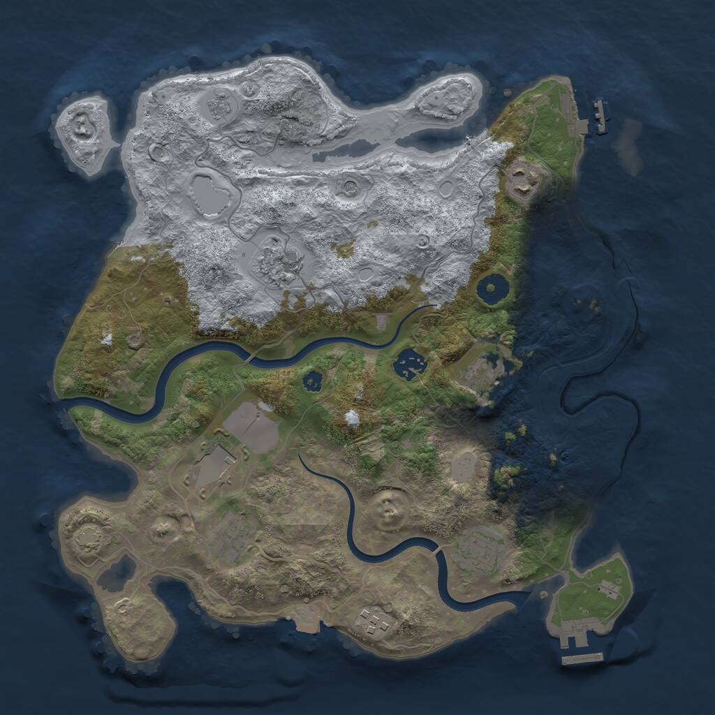 Rust Map: Procedural Map, Size: 3500, Seed: 4353452, 14 Monuments