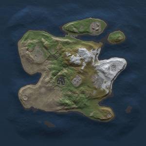 Thumbnail Rust Map: Barren, Size: 2500, Seed: 168, 8 Monuments