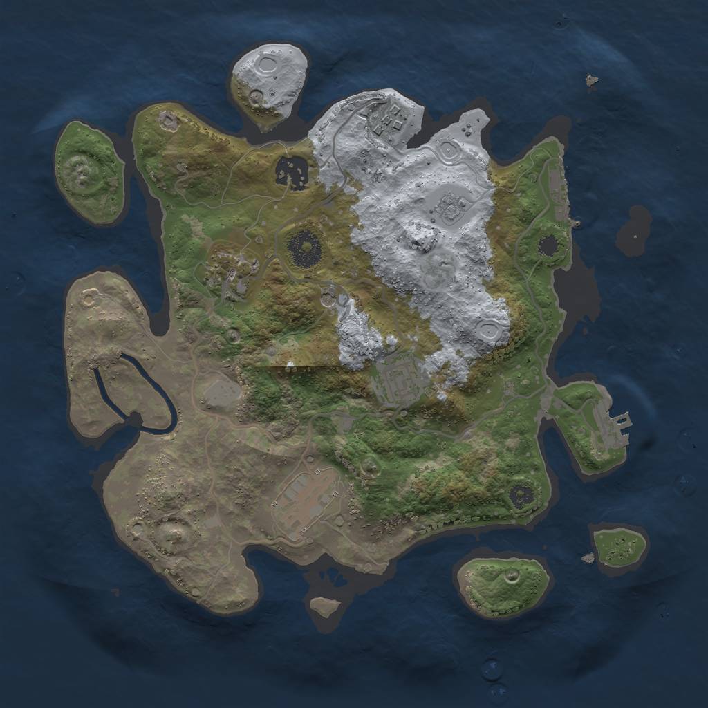 Rust Map: Procedural Map, Size: 3000, Seed: 587, 12 Monuments