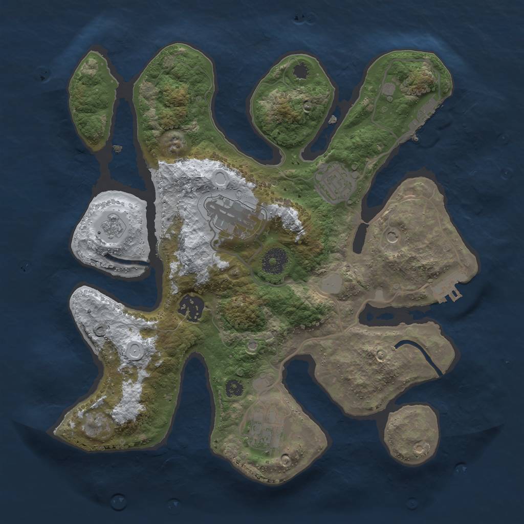Rust Map: Procedural Map, Size: 3000, Seed: 24723142, 13 Monuments
