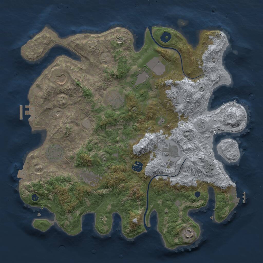 Rust Map: Procedural Map, Size: 3750, Seed: 1564248497, 16 Monuments