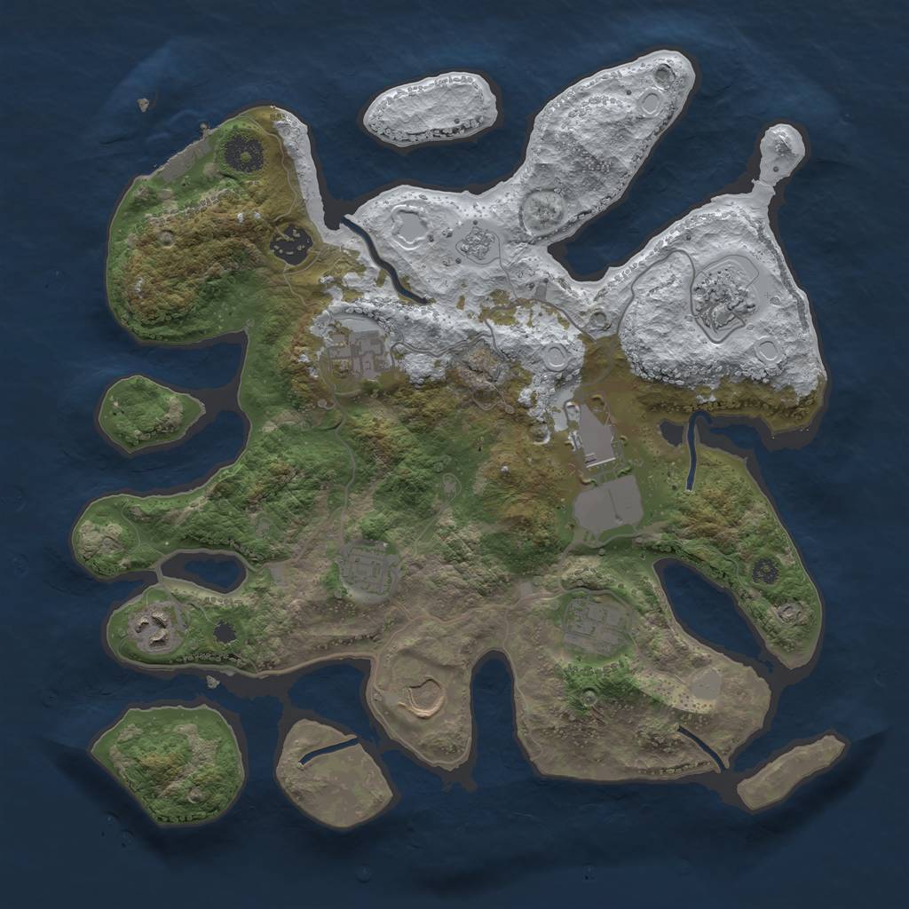 Rust Map: Procedural Map, Size: 3500, Seed: 6418964, 15 Monuments