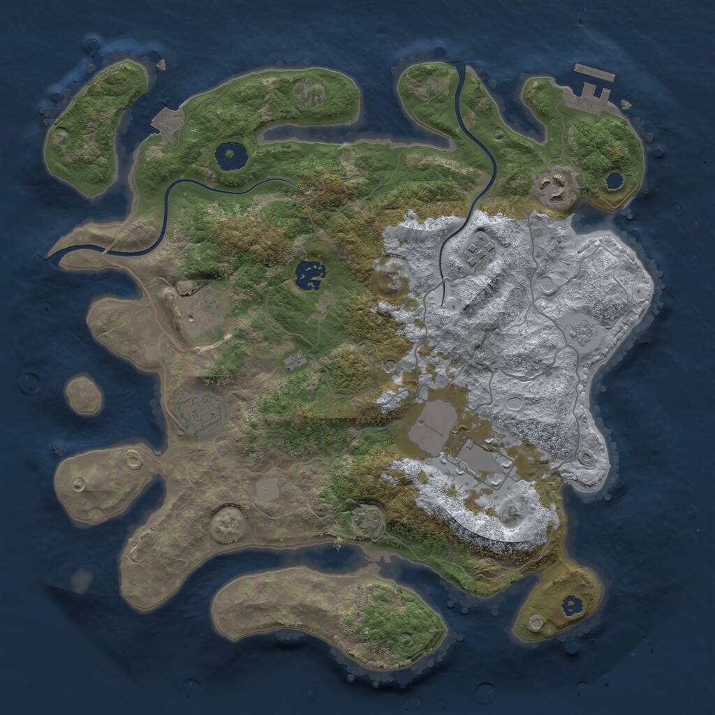 Rust Map: Procedural Map, Size: 3500, Seed: 15012, 11 Monuments