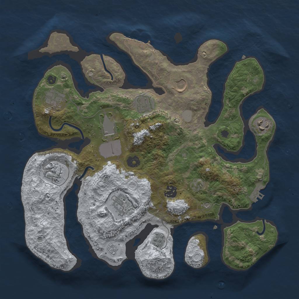 Rust Map: Procedural Map, Size: 3500, Seed: 856175239, 18 Monuments