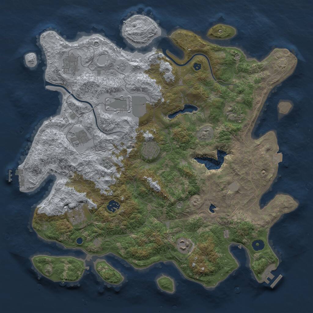 Rust Map: Procedural Map, Size: 4000, Seed: 482847845, 15 Monuments