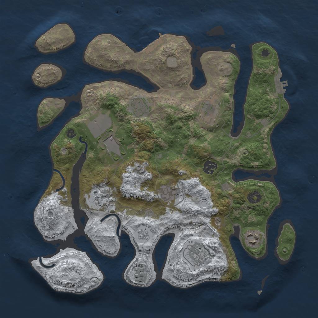 Rust Map: Procedural Map, Size: 3500, Seed: 1272, 18 Monuments