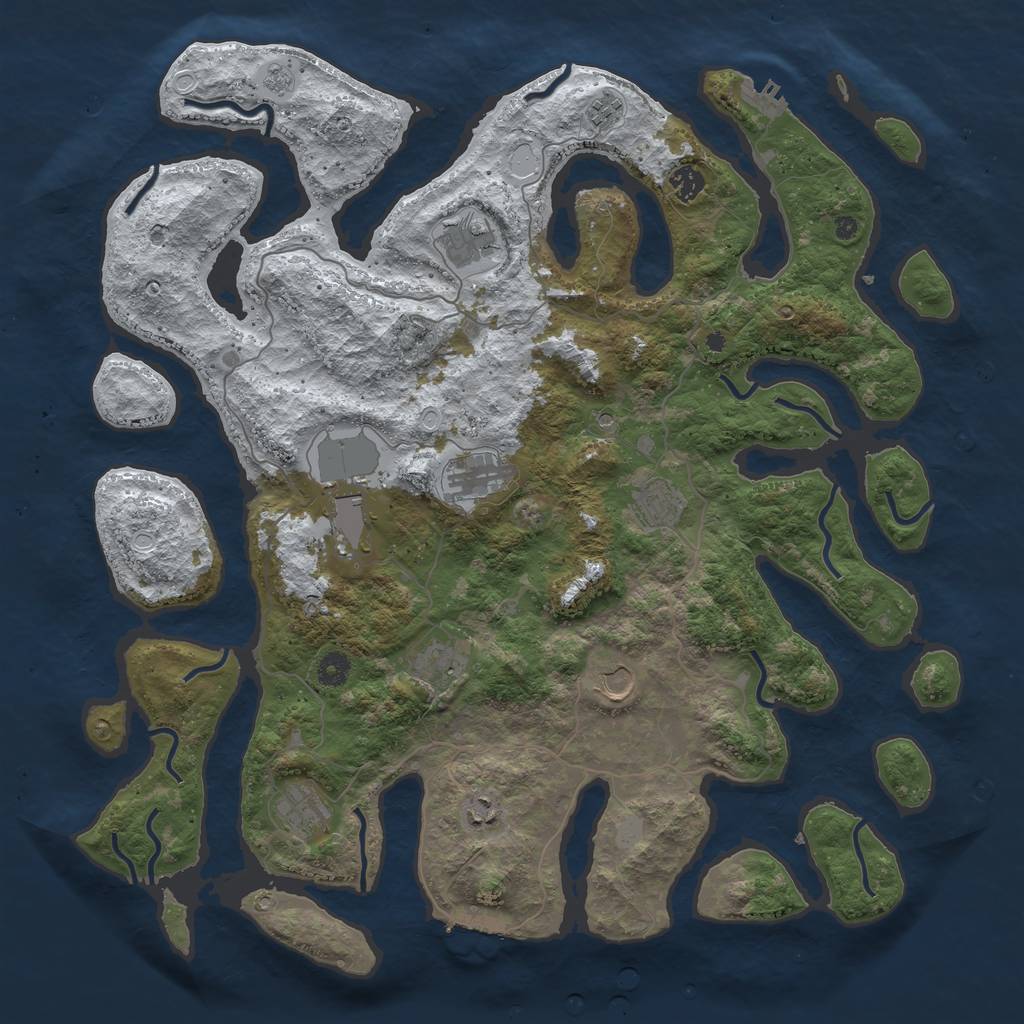 Rust Map: Procedural Map, Size: 4500, Seed: 98732145, 19 Monuments