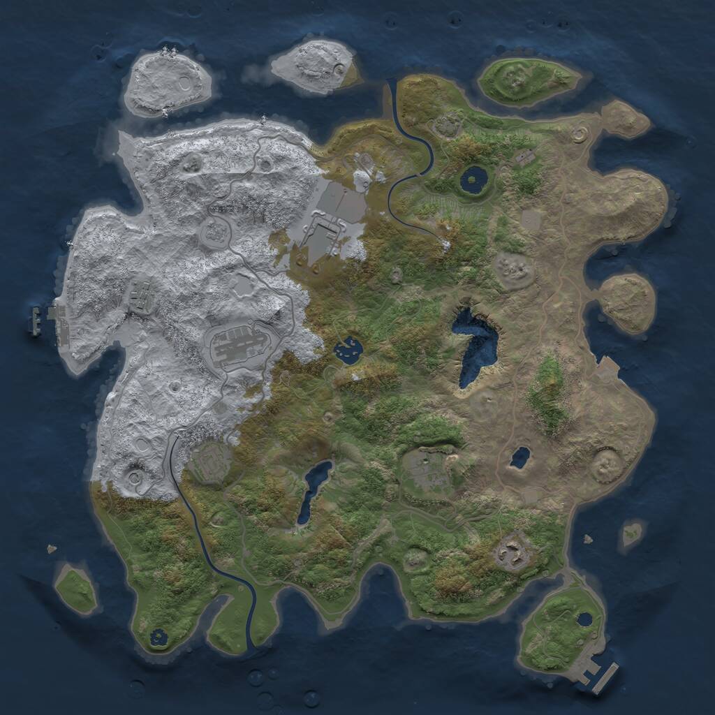 Rust Map: Procedural Map, Size: 4000, Seed: 159998886, 13 Monuments