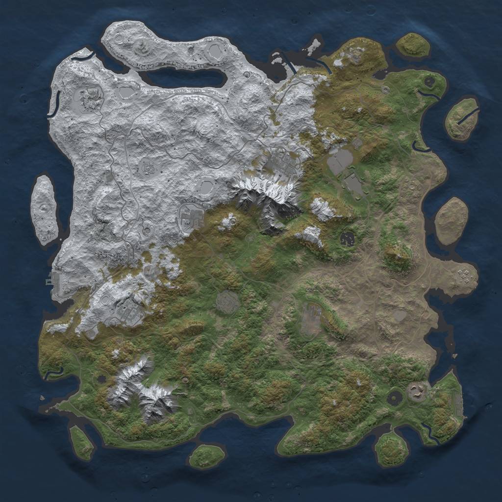Rust Map: Procedural Map, Size: 5000, Seed: 11135052, 19 Monuments