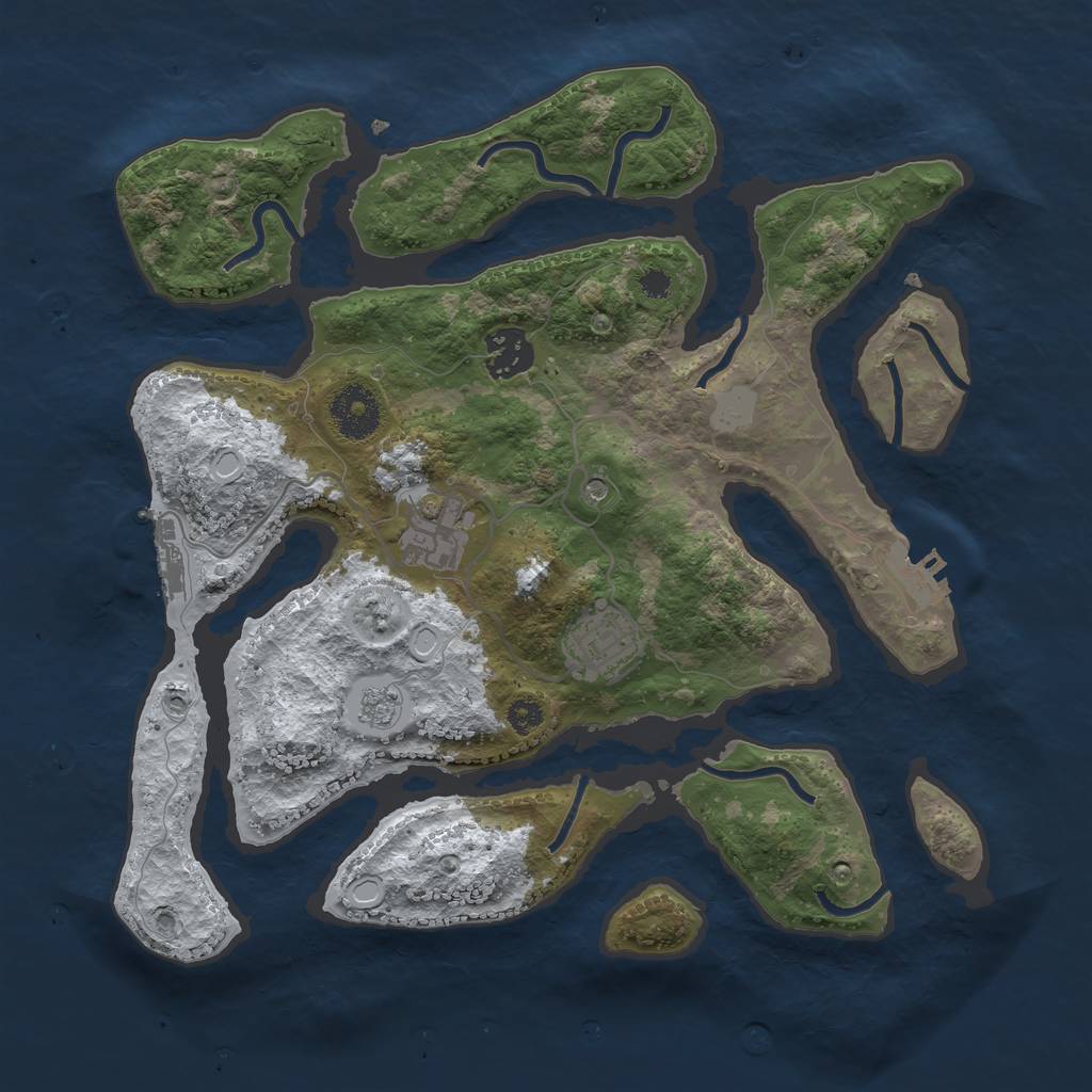 Rust Map: Procedural Map, Size: 3200, Seed: 189335712, 12 Monuments