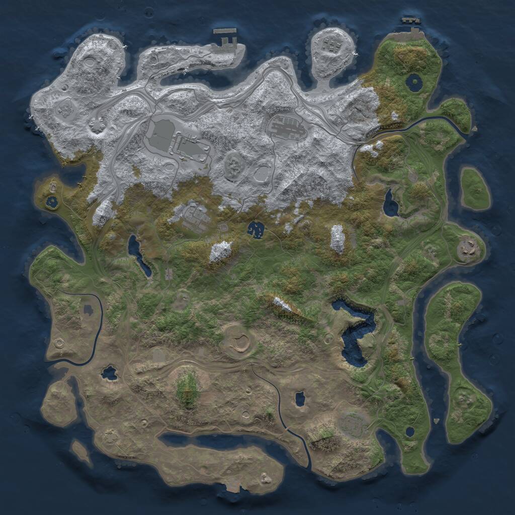 Rust Map: Procedural Map, Size: 4500, Seed: 1605705699, 14 Monuments