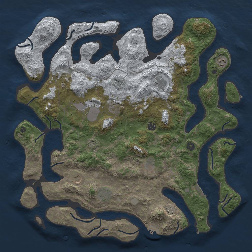 Rust Map: Procedural Map, Size: 4500, Seed: 1605705699, 19 Monuments
