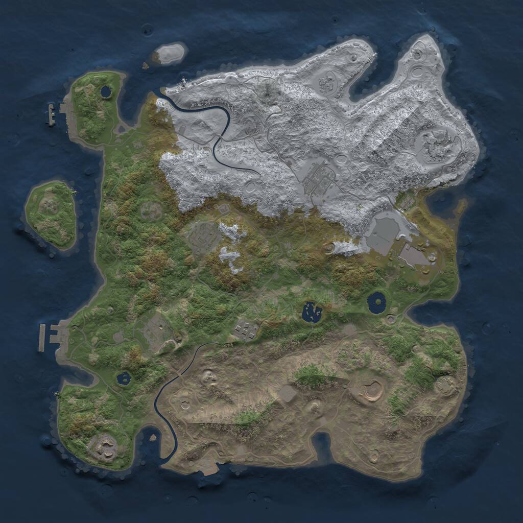 Rust Map: Procedural Map, Size: 3850, Seed: 1599527387, 15 Monuments