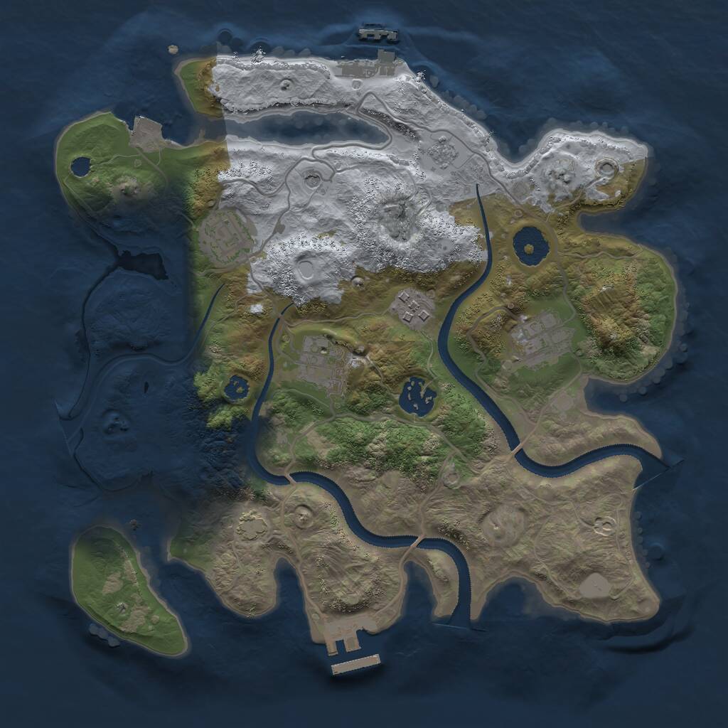 Rust Map: Procedural Map, Size: 3000, Seed: 299, 11 Monuments