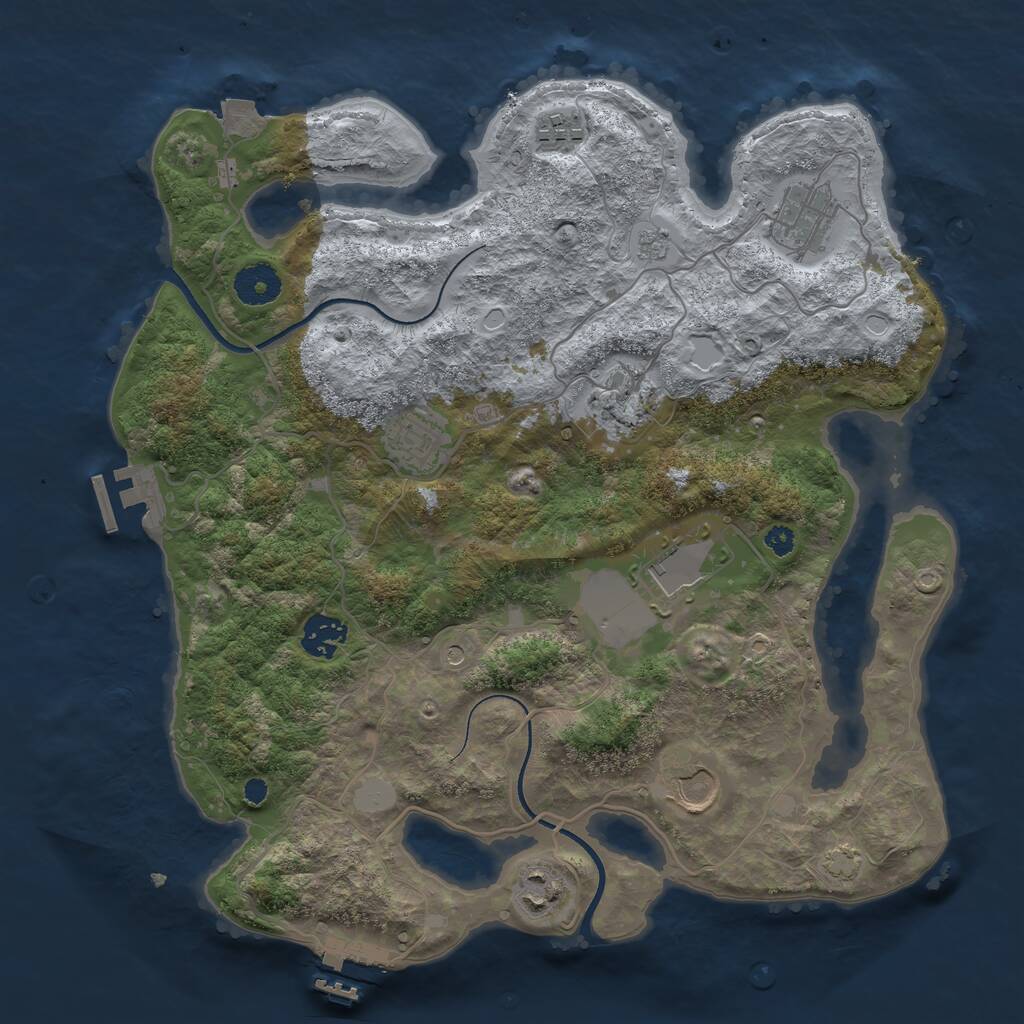 Rust Map: Procedural Map, Size: 3500, Seed: 1767274, 14 Monuments