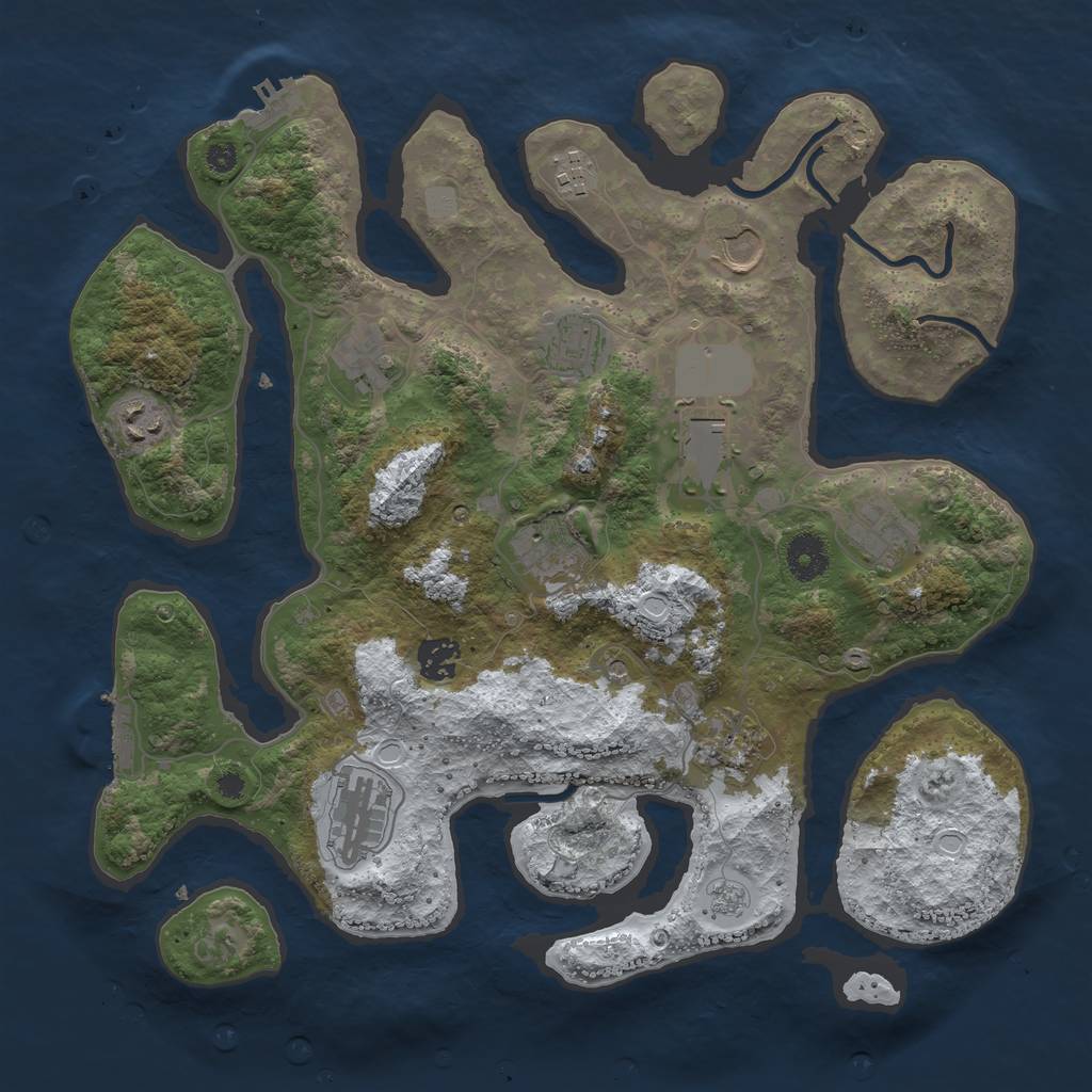 Rust Map: Procedural Map, Size: 3700, Seed: 368203473, 20 Monuments