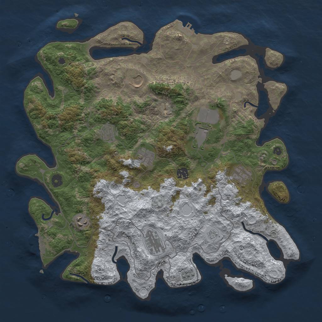 Rust Map: Procedural Map, Size: 4000, Seed: 19442595, 18 Monuments