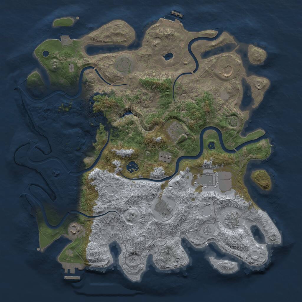 Rust Map: Procedural Map, Size: 4000, Seed: 19442595, 15 Monuments