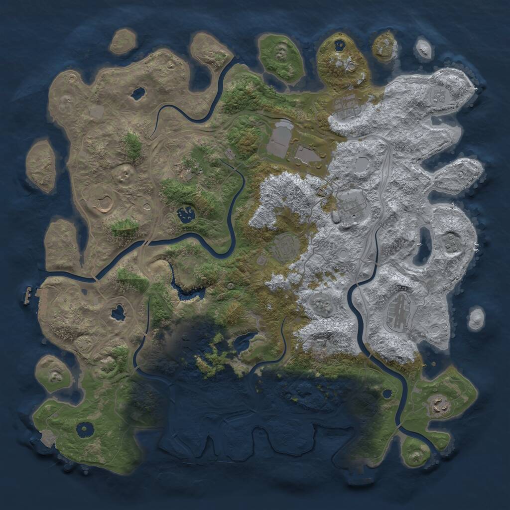 Rust Map: Procedural Map, Size: 4500, Seed: 313445413, 17 Monuments