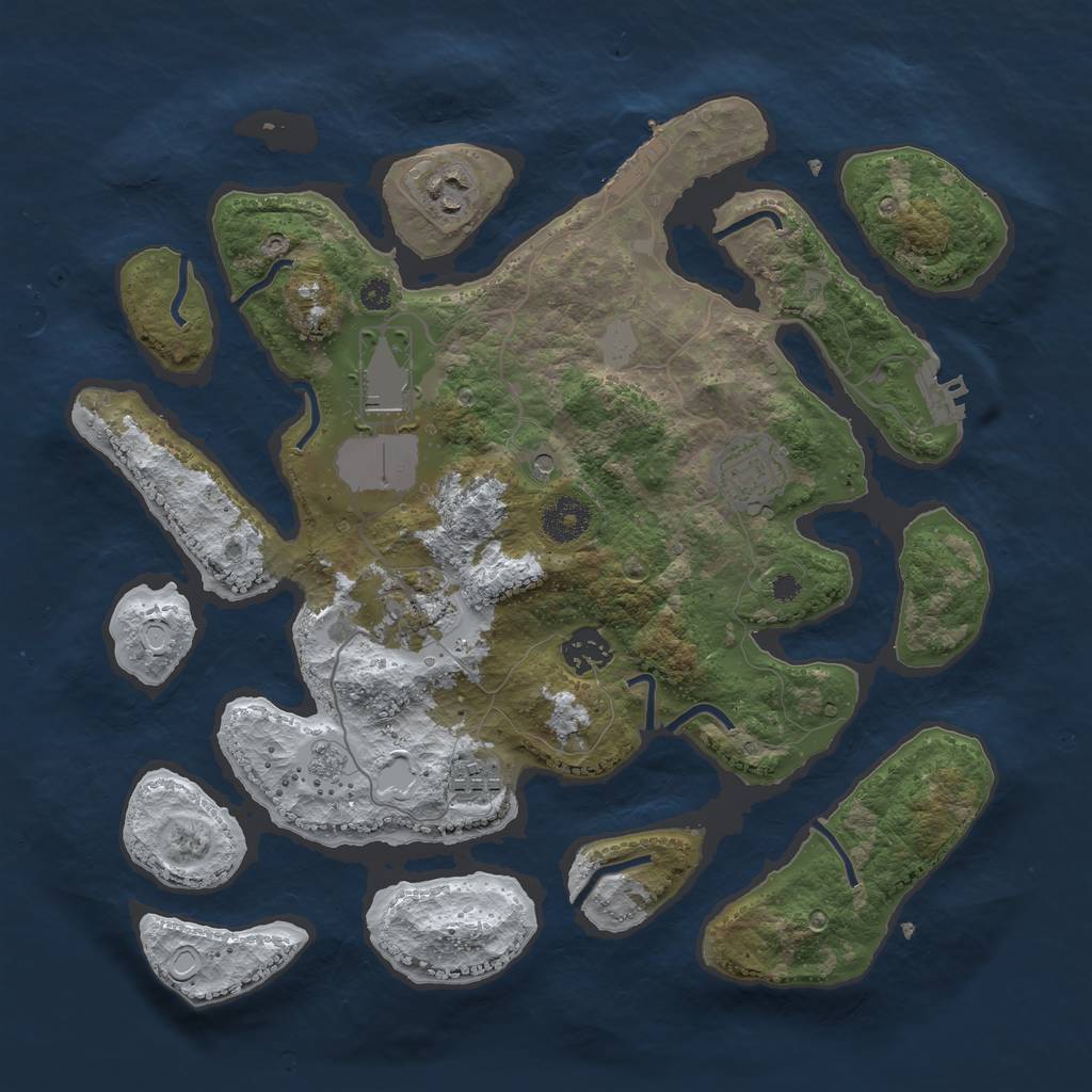 Rust Map: Procedural Map, Size: 3500, Seed: 85915720, 15 Monuments