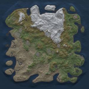 Thumbnail Rust Map: Procedural Map, Size: 4500, Seed: 909994644, 20 Monuments