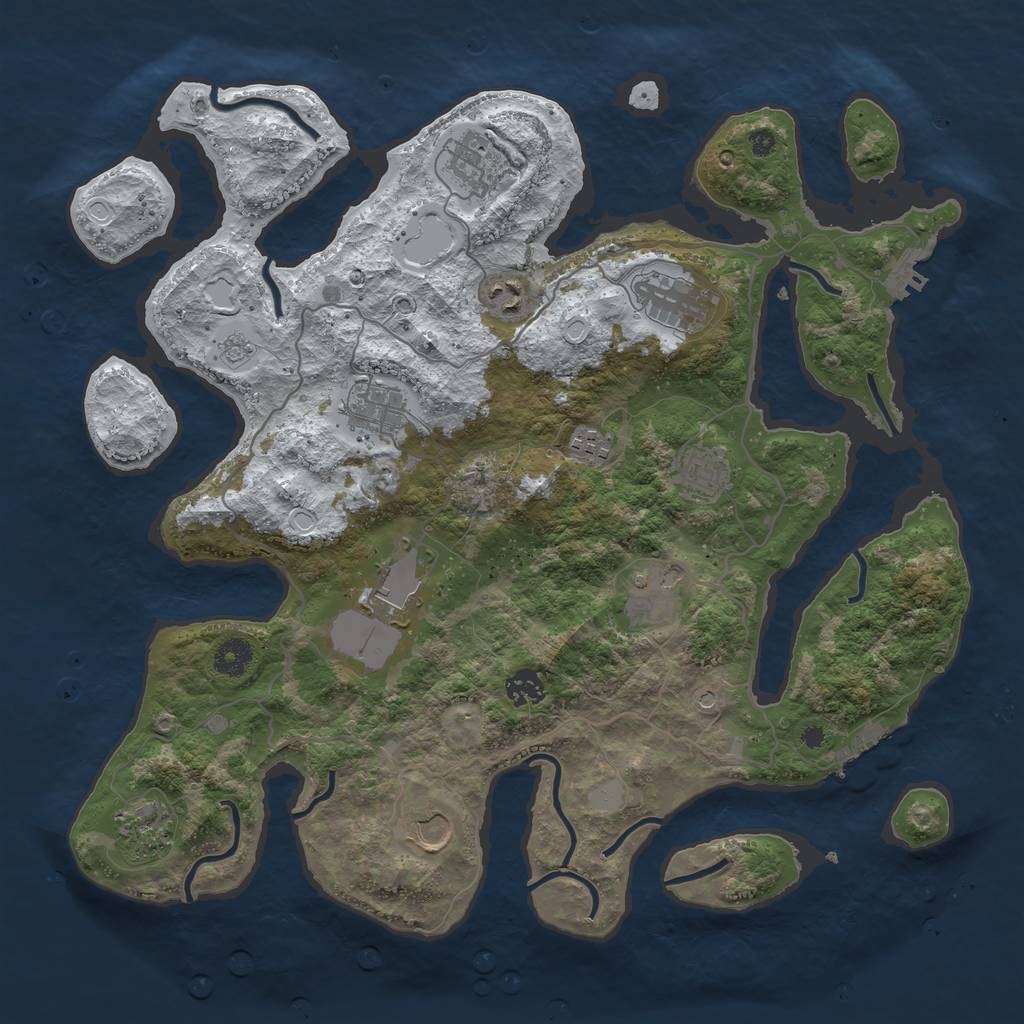 Rust Map: Procedural Map, Size: 4000, Seed: 544805353, 20 Monuments