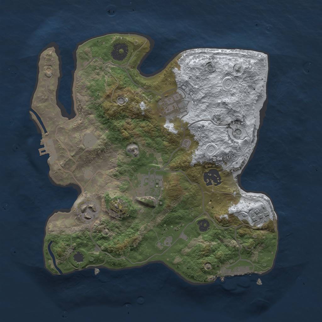 Rust Map: Procedural Map, Size: 2750, Seed: 1138813252, 13 Monuments