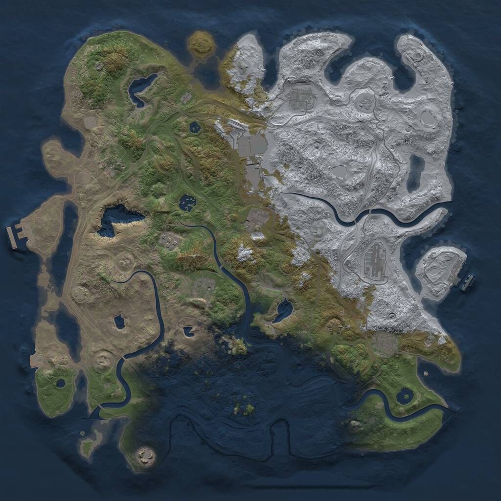 Rust Map: Procedural Map, Size: 4500, Seed: 131405, 16 Monuments