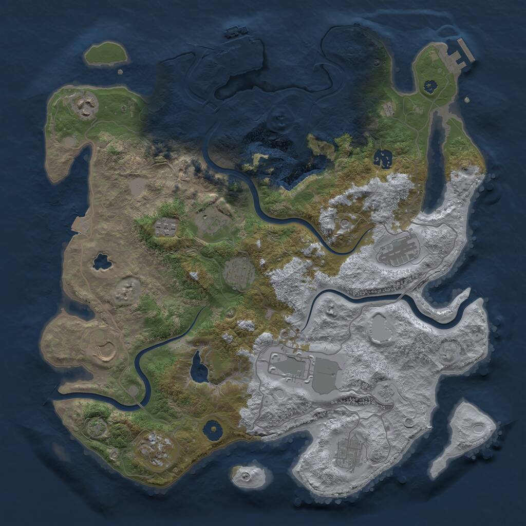 Rust Map: Procedural Map, Size: 4000, Seed: 1574380, 16 Monuments